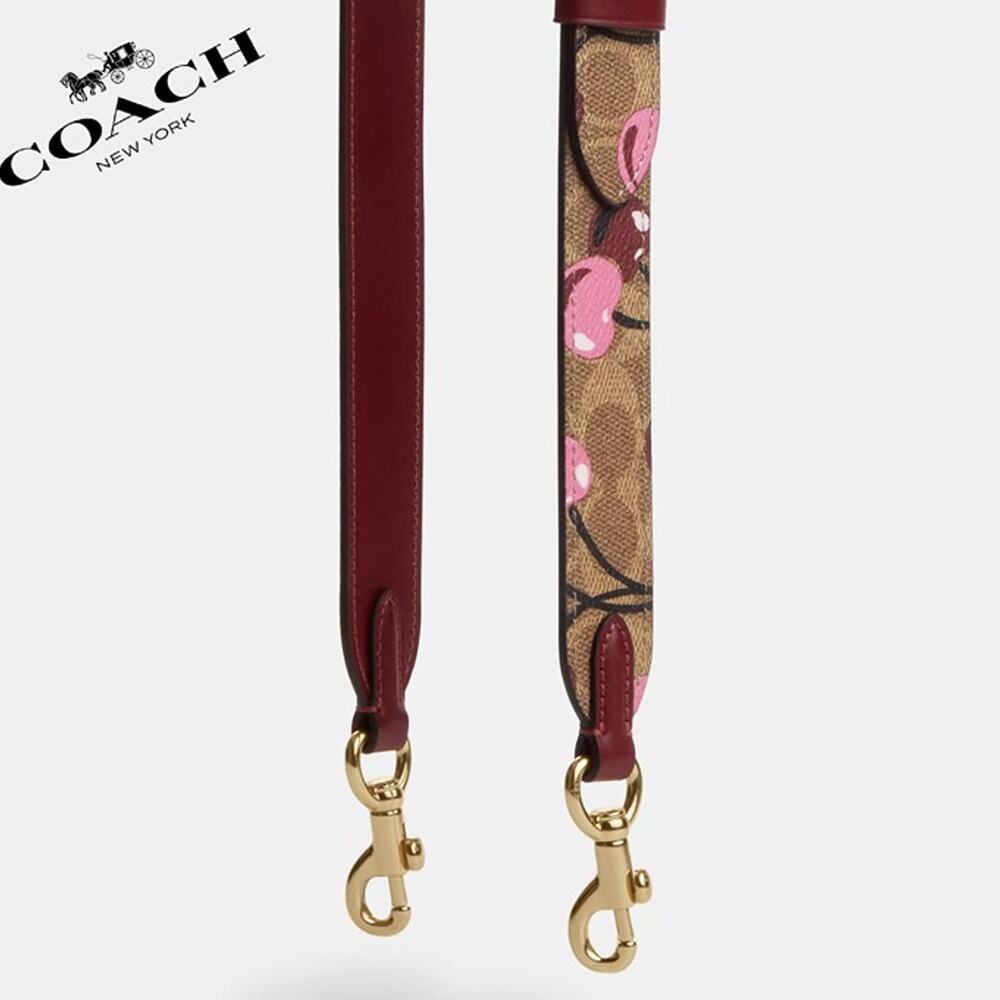 ❤️ Coach Reversible Strap In Signature Canvas With Cherry Print
